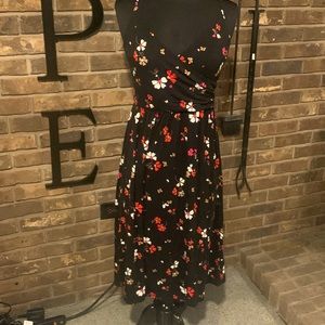 Modcloth Size small dress. Black with floral print.